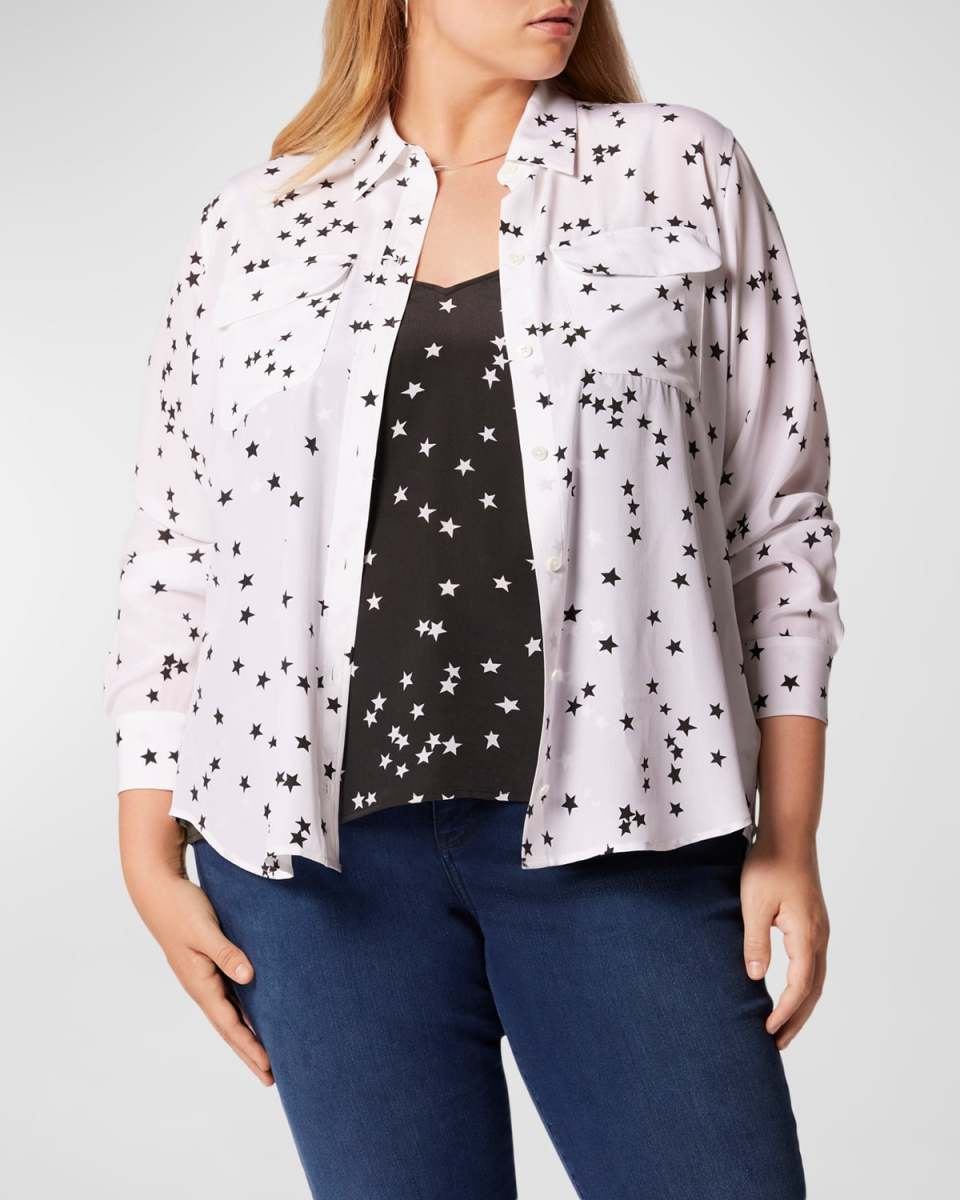 Plus Size Slim Signature Star-Print Shirt